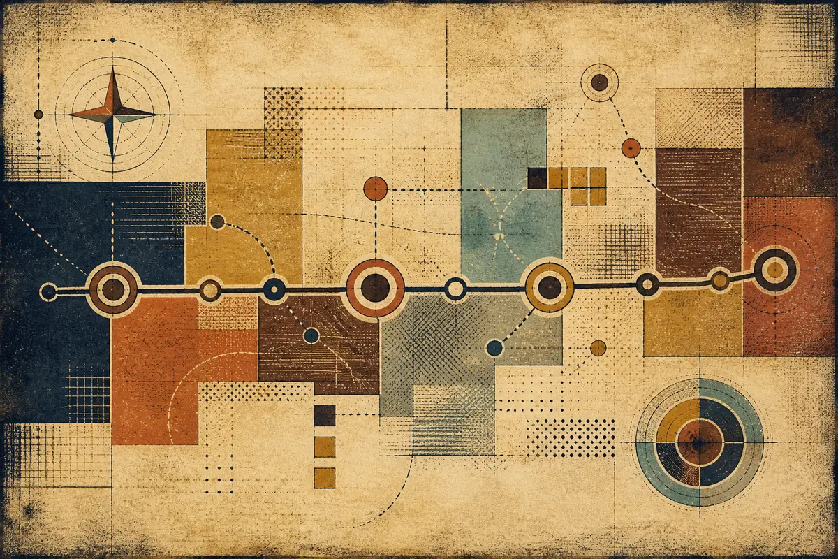 Abstract illustrated map composition for Armidale, Australia