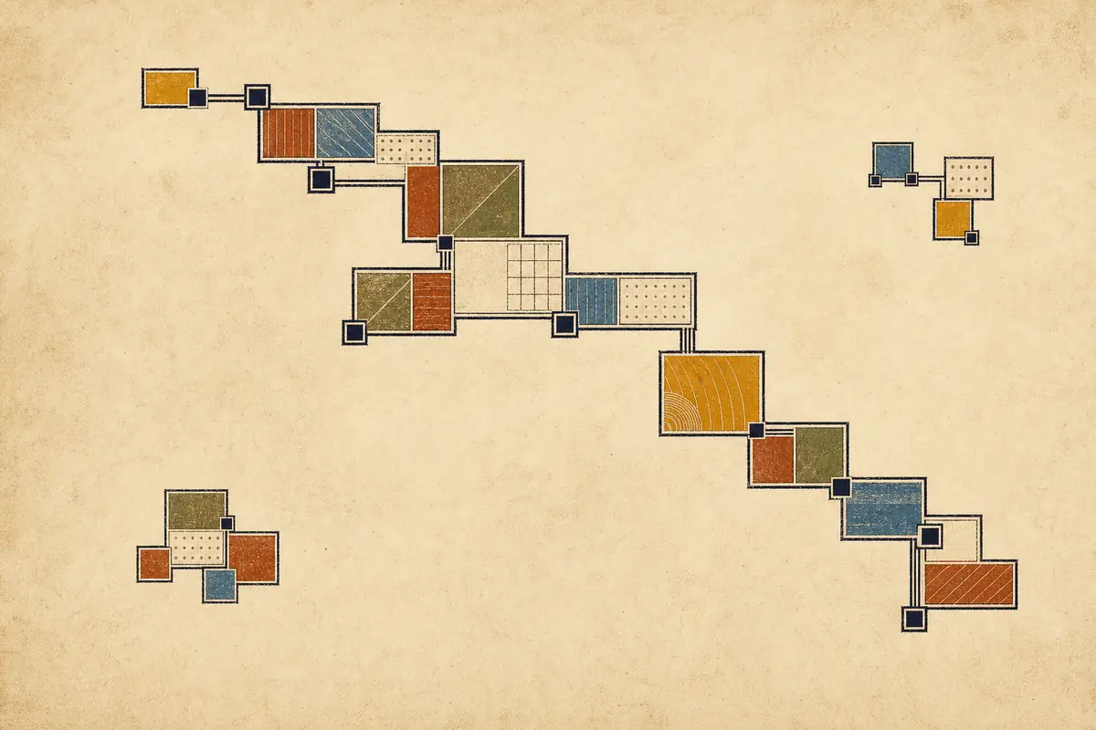Abstract illustrated map composition for Bendigo, Australia