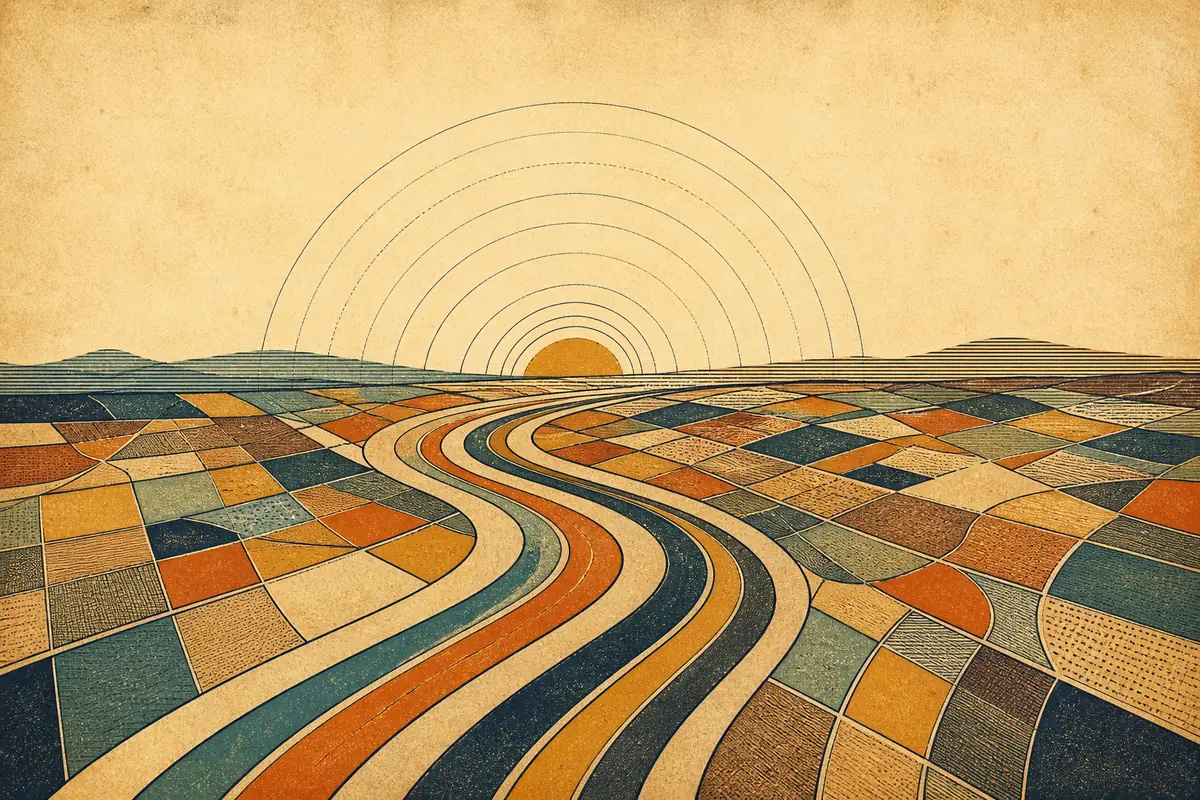 Abstract illustrated map composition for Bunbury, Australia