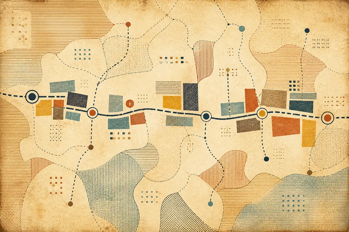 Abstract illustrated map composition for Frankston, Australia