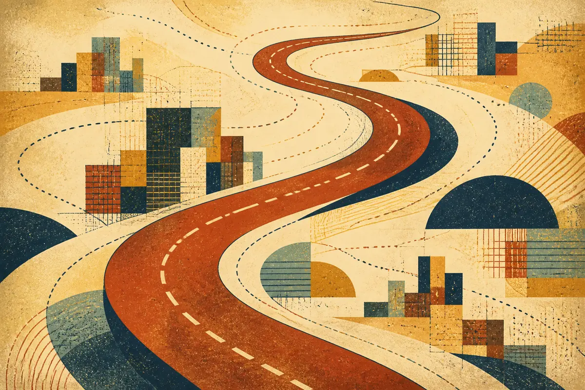 Abstract illustrated map composition for Fremantle, Australia