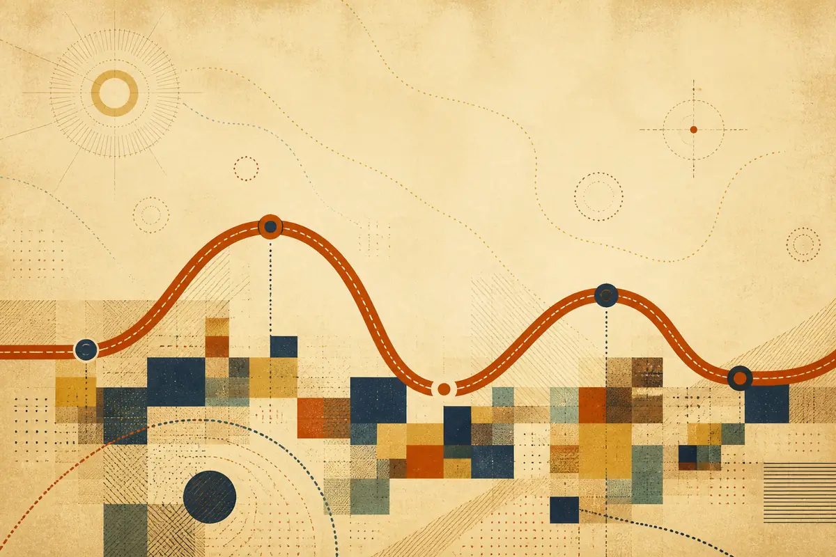 Abstract illustrated map composition for Geraldton, Australia