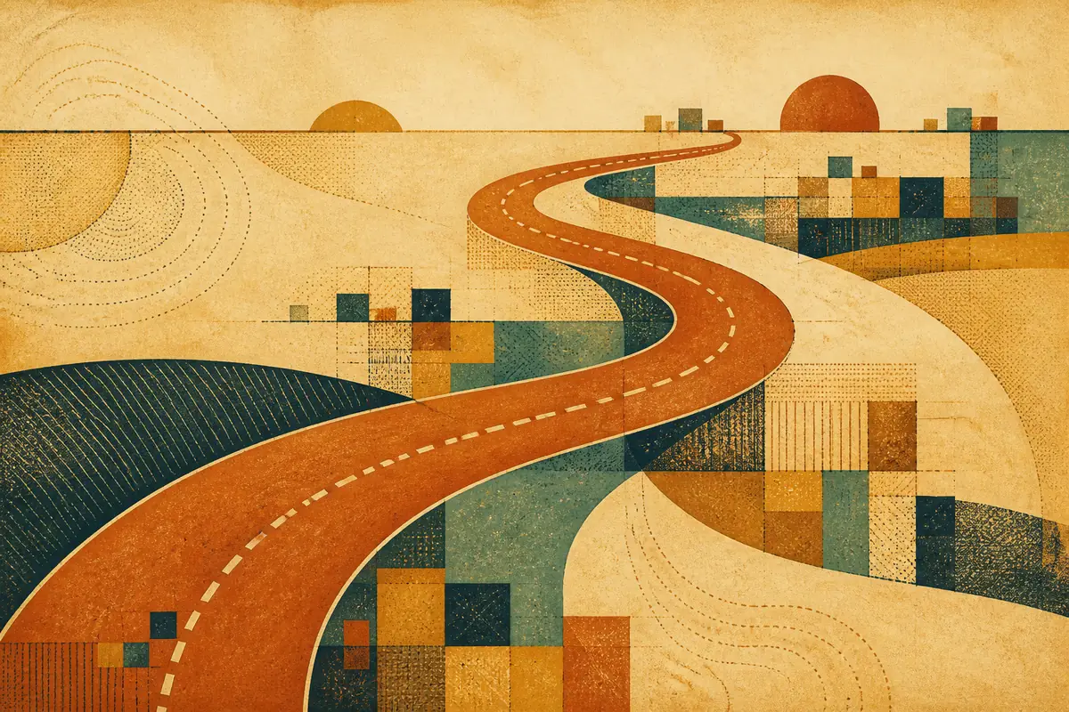 Abstract illustrated map composition for Kalgoorlie, Australia