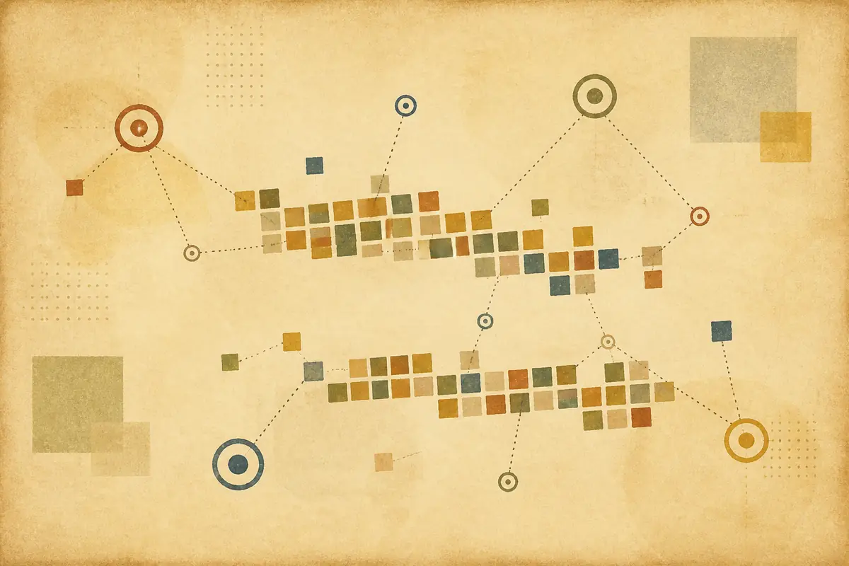 Abstract illustrated map composition for Launceston, Australia