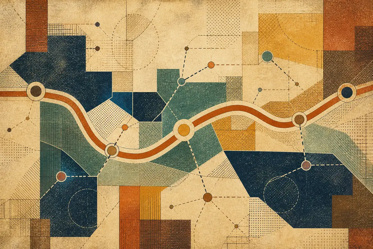 Abstract illustrated map composition for Orange, Australia