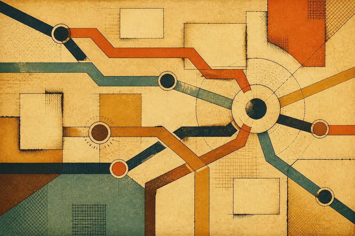 Abstract illustrated map composition for Pakenham, Australia