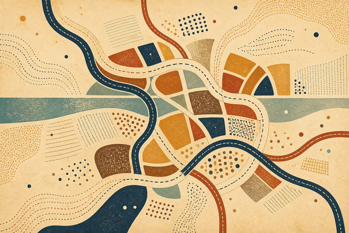 Abstract illustrated map composition for Palmerston, Australia