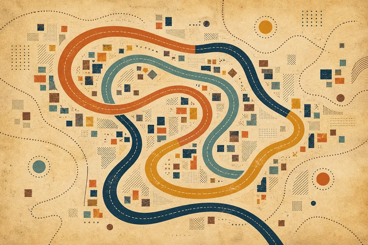 Abstract illustrated map composition for Port Macquarie, Australia
