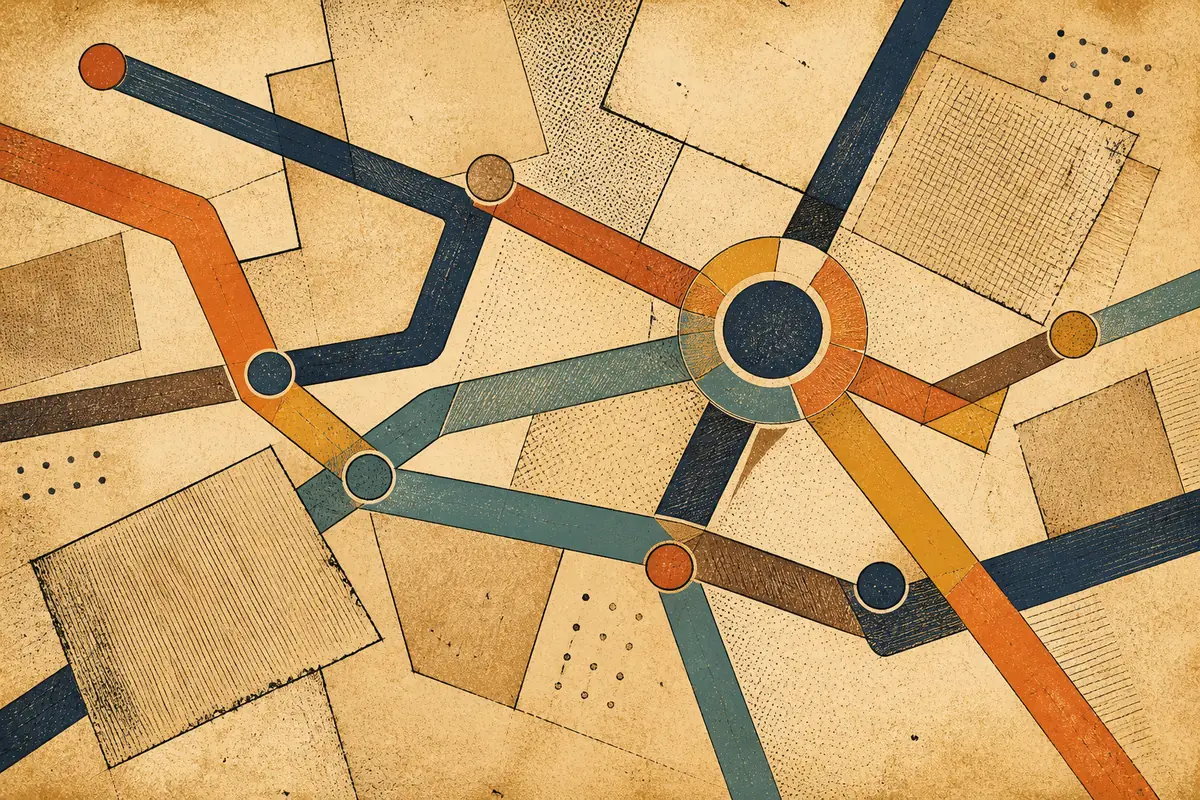 Abstract illustrated map composition for Rockhampton, Australia