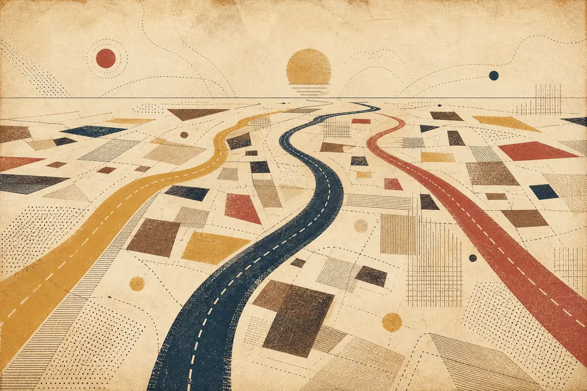 Abstract illustrated map composition for Shepparton, Australia