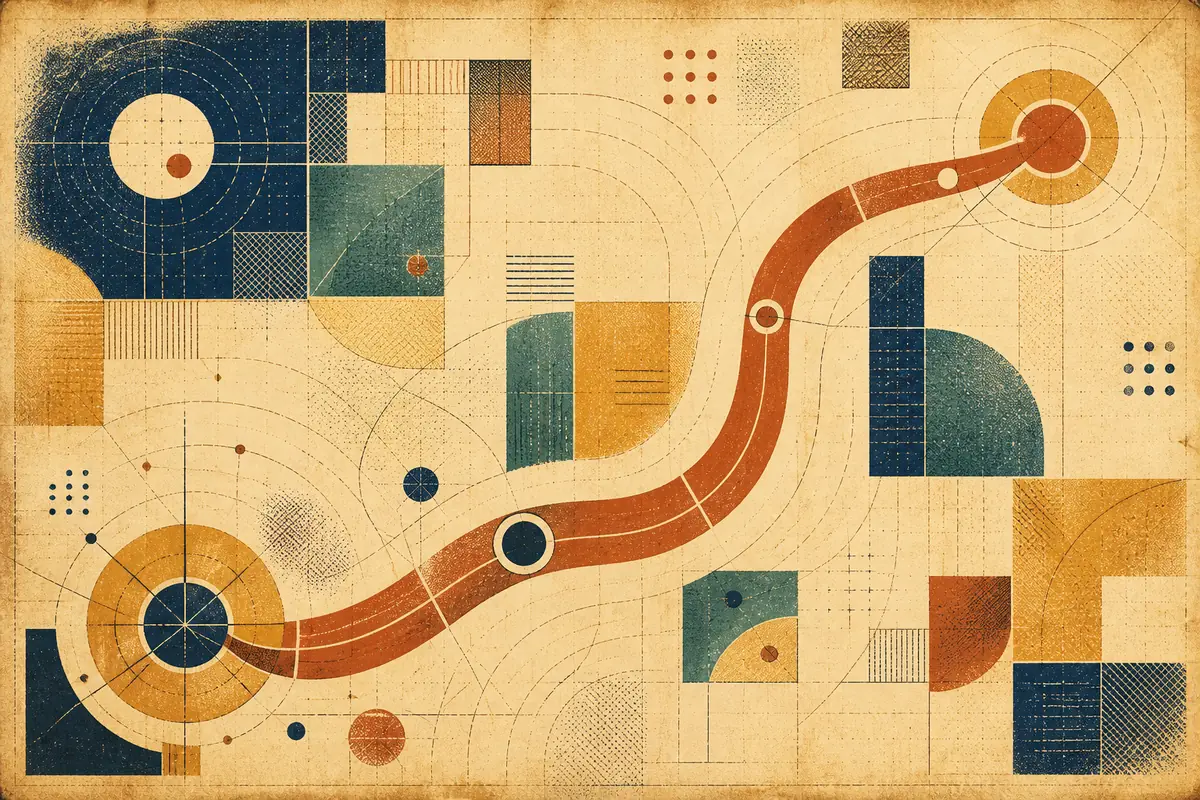Abstract illustrated map composition for Sunbury, Australia