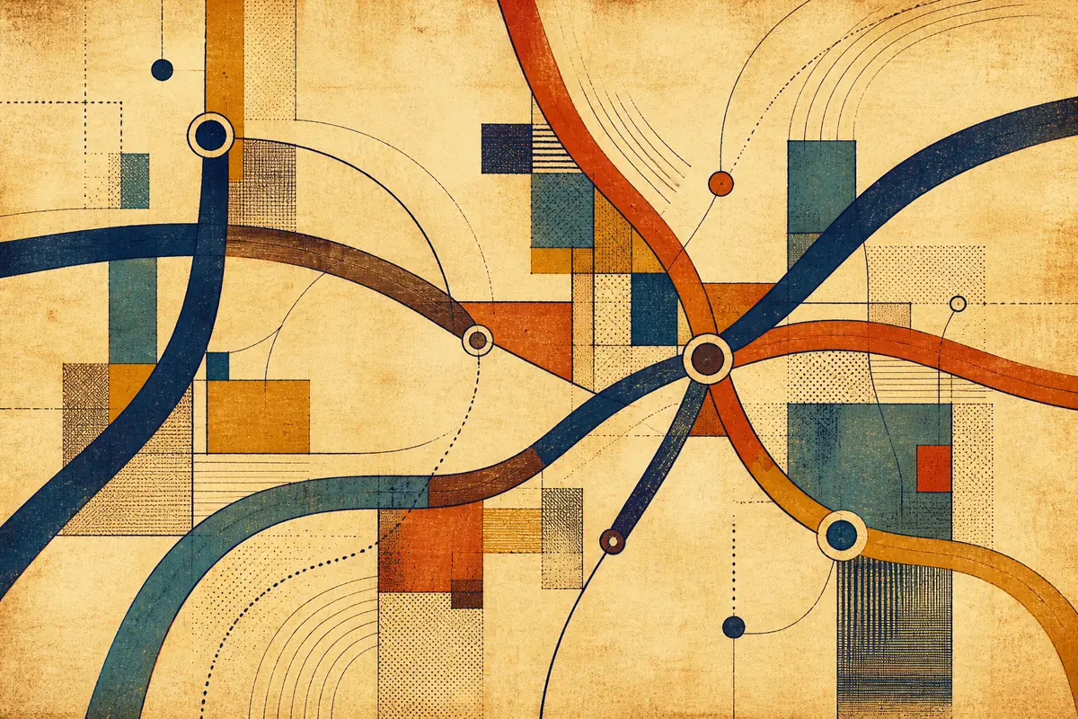 Abstract illustrated map composition for Wagga Wagga, Australia