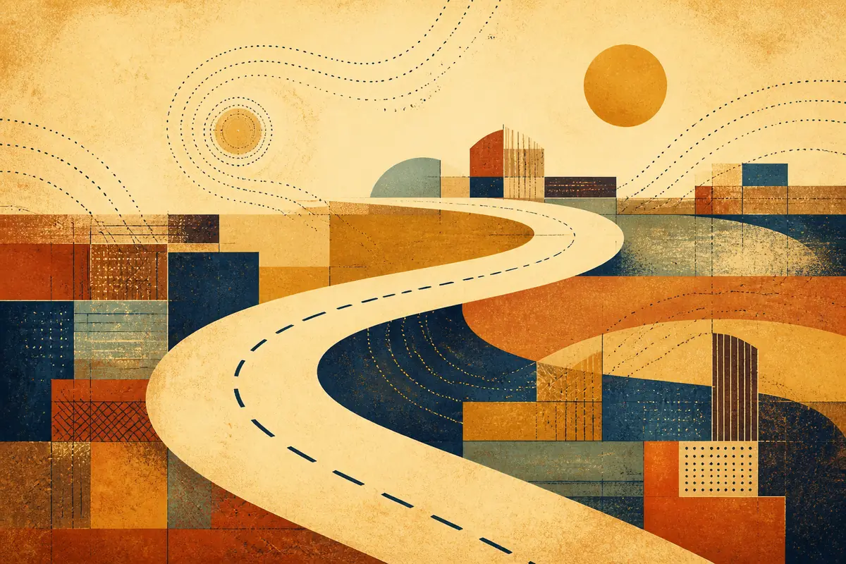 Abstract illustrated map composition for Warrnambool, Australia