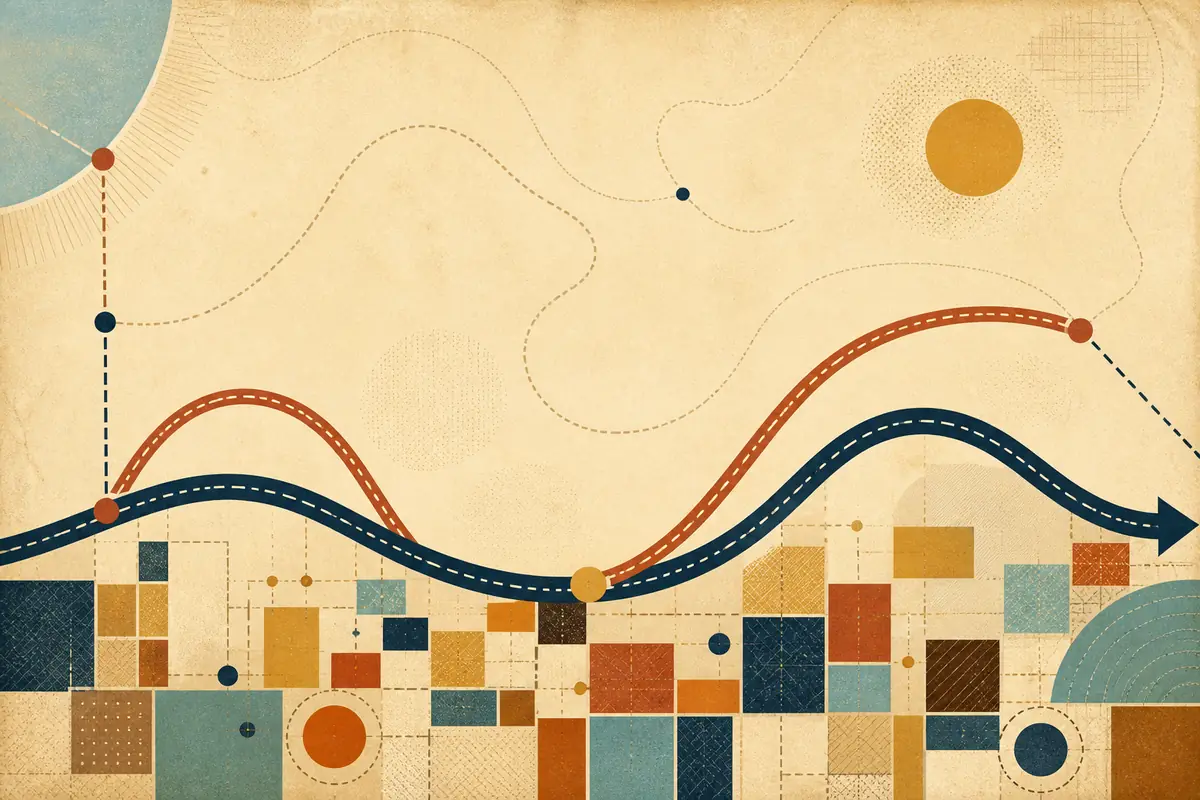 Abstract illustrated map composition for Alma, Canada