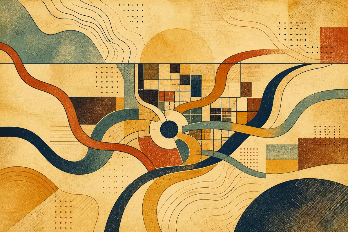 Abstract illustrated map composition for Aurora, Canada