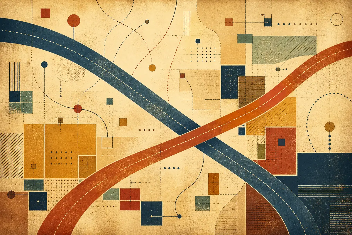 Abstract illustrated map composition for Blainville, Canada