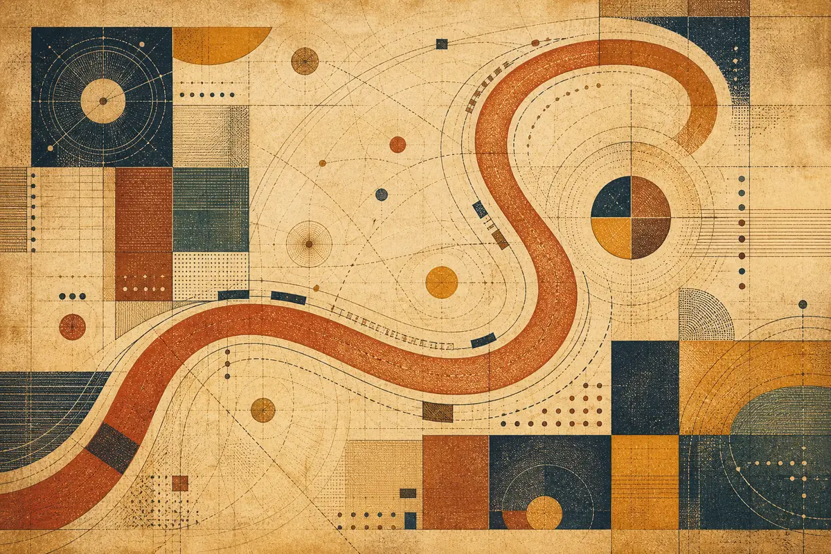 Abstract illustrated map composition for Brandon, Canada