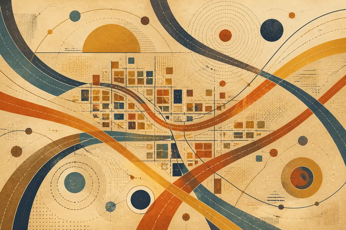 Abstract illustrated map composition for Brant, Canada