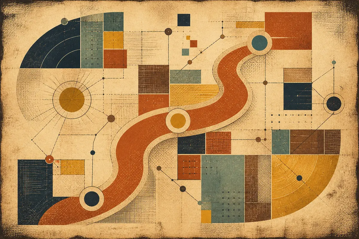 Abstract illustrated map composition for Conception Bay South, Canada