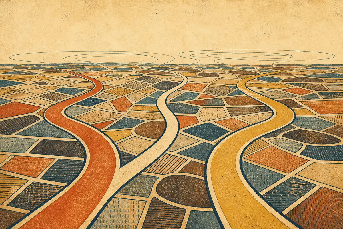 Abstract illustrated map composition for Delta, Canada