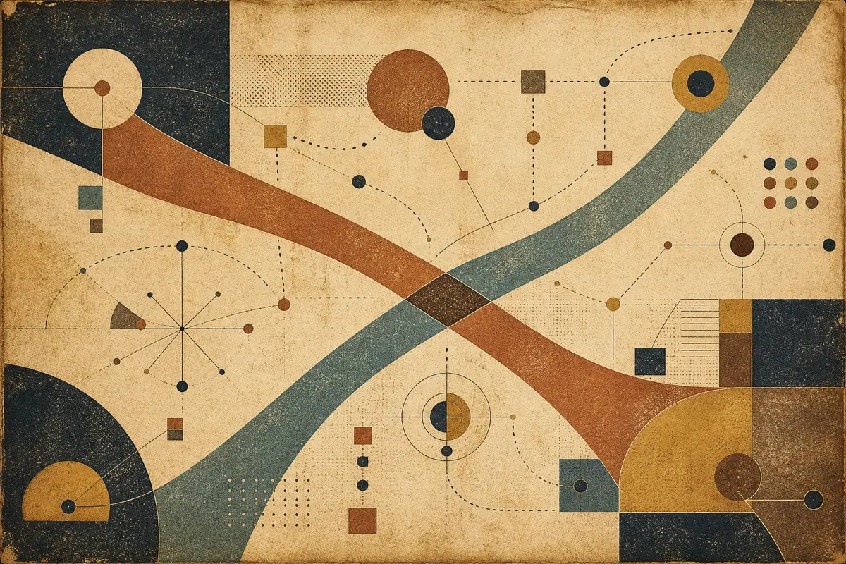 Abstract illustrated map composition for Dieppe, Canada