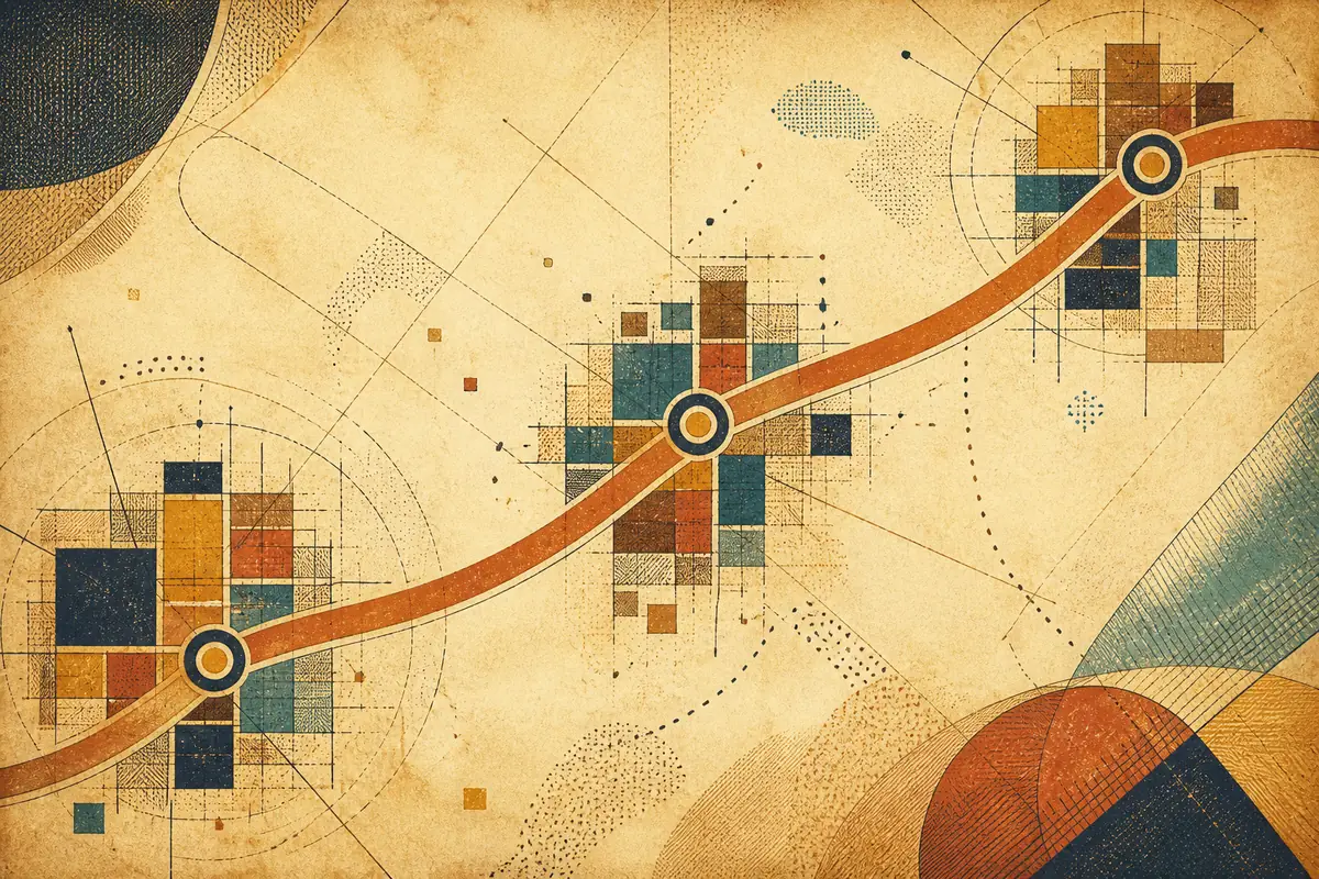 Abstract illustrated map composition for Dollard-des-Ormeaux, Canada