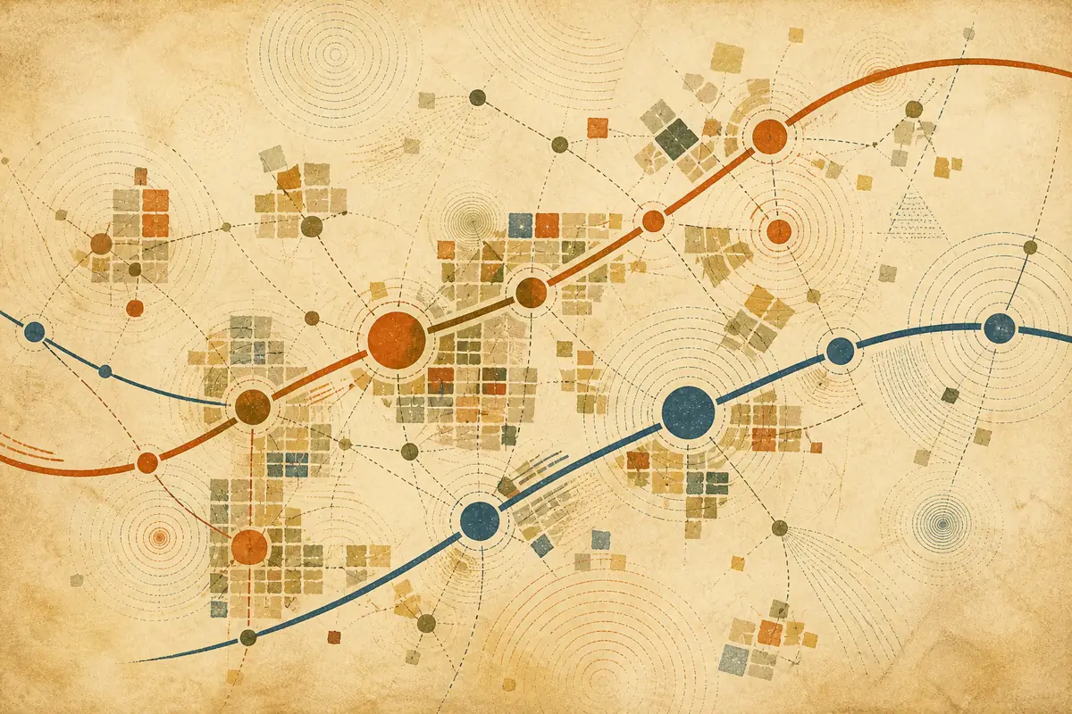 Abstract illustrated map composition for Gatineau, Canada