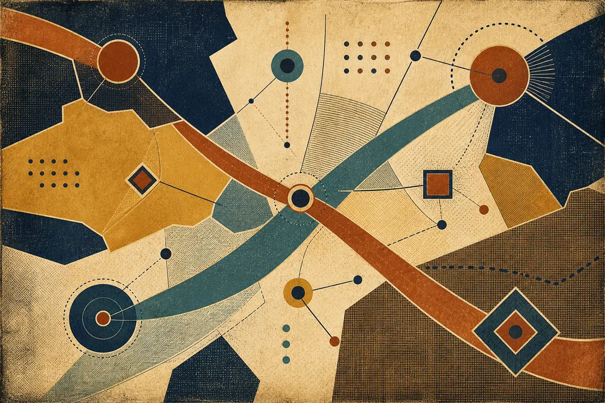 Abstract illustrated map composition for Keswick, Canada
