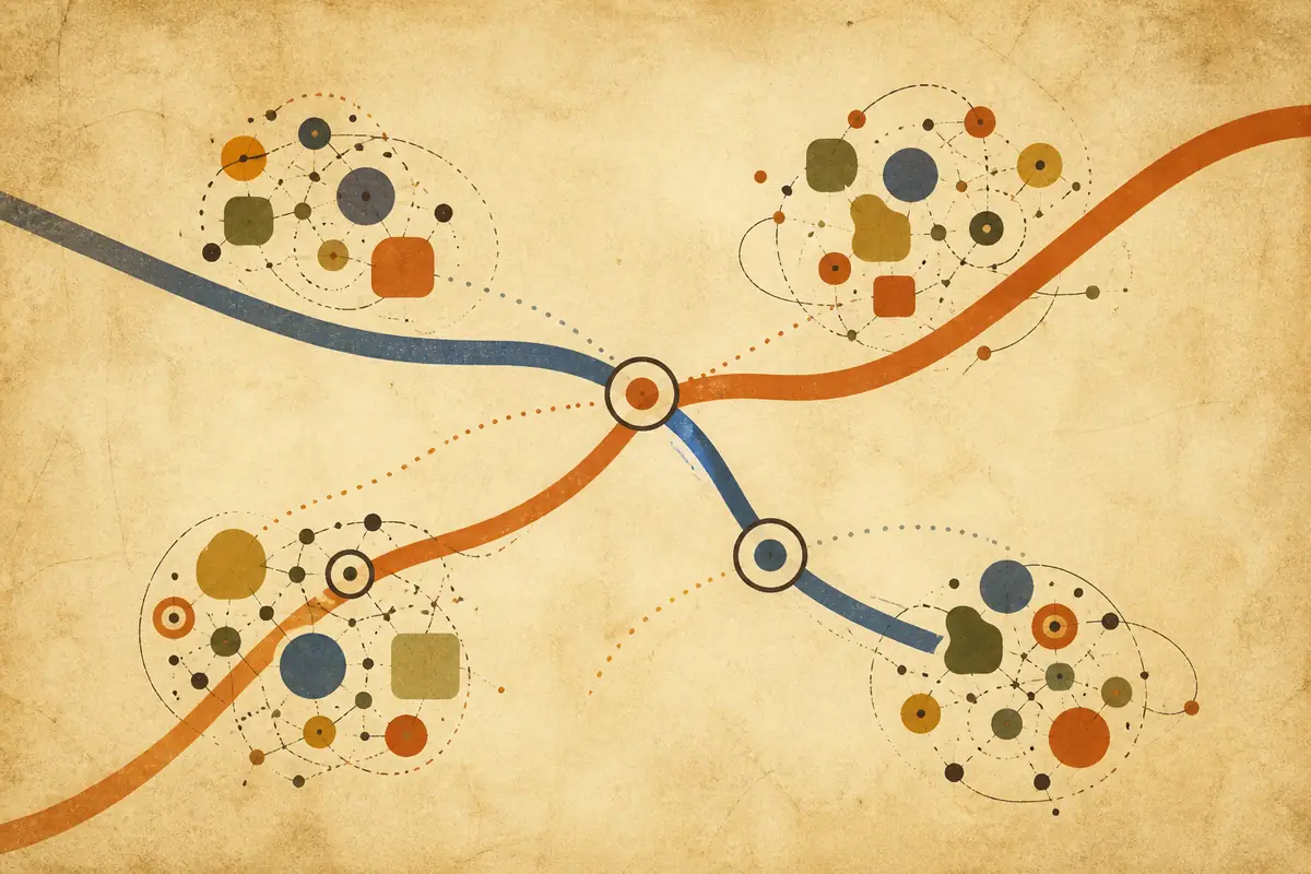 Abstract illustrated map composition for Kingston, Canada