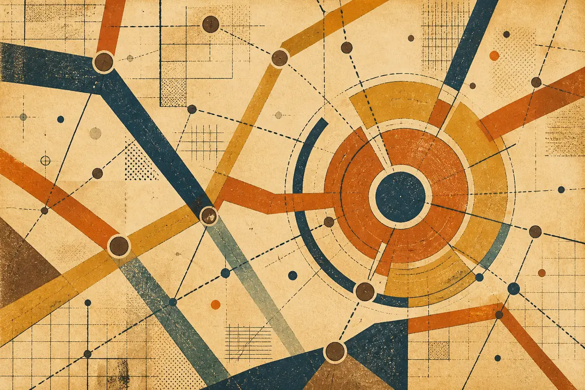 Abstract illustrated map composition for Lac-Brome, Canada