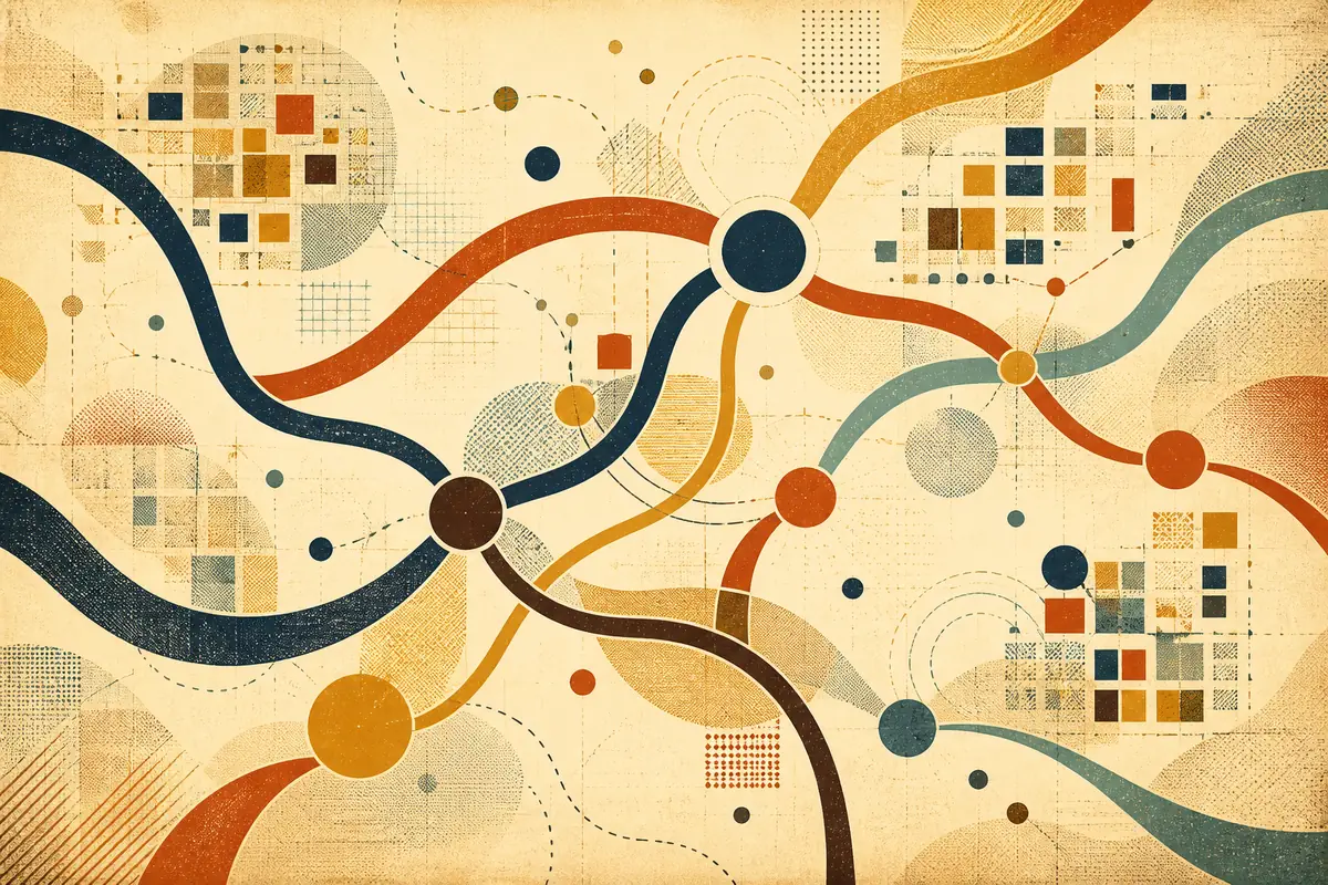 Abstract illustrated map composition for Lakeshore, Canada