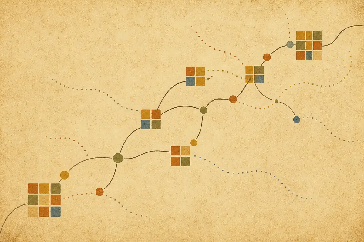 Abstract illustrated map composition for Milton, Canada