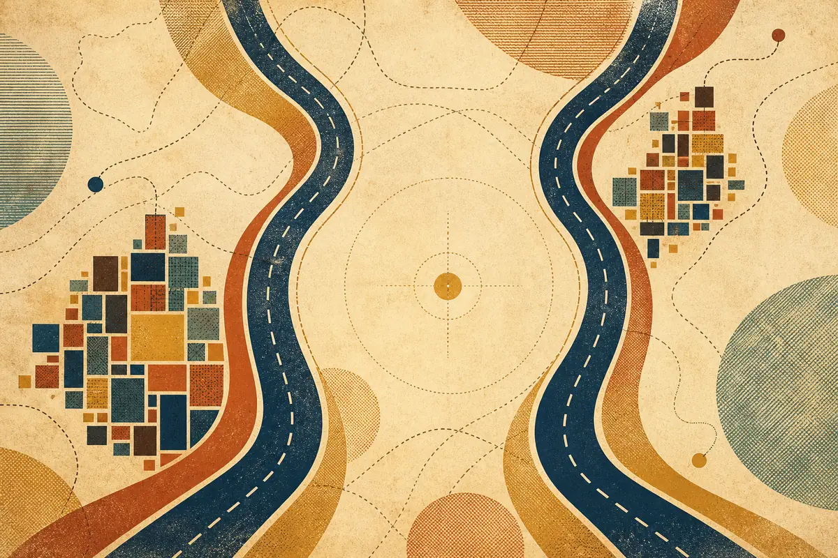 Abstract illustrated map composition for Moose Jaw, Canada