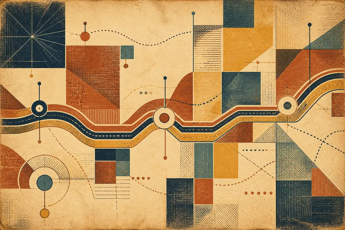 Abstract illustrated map composition for New Tecumseth, Canada