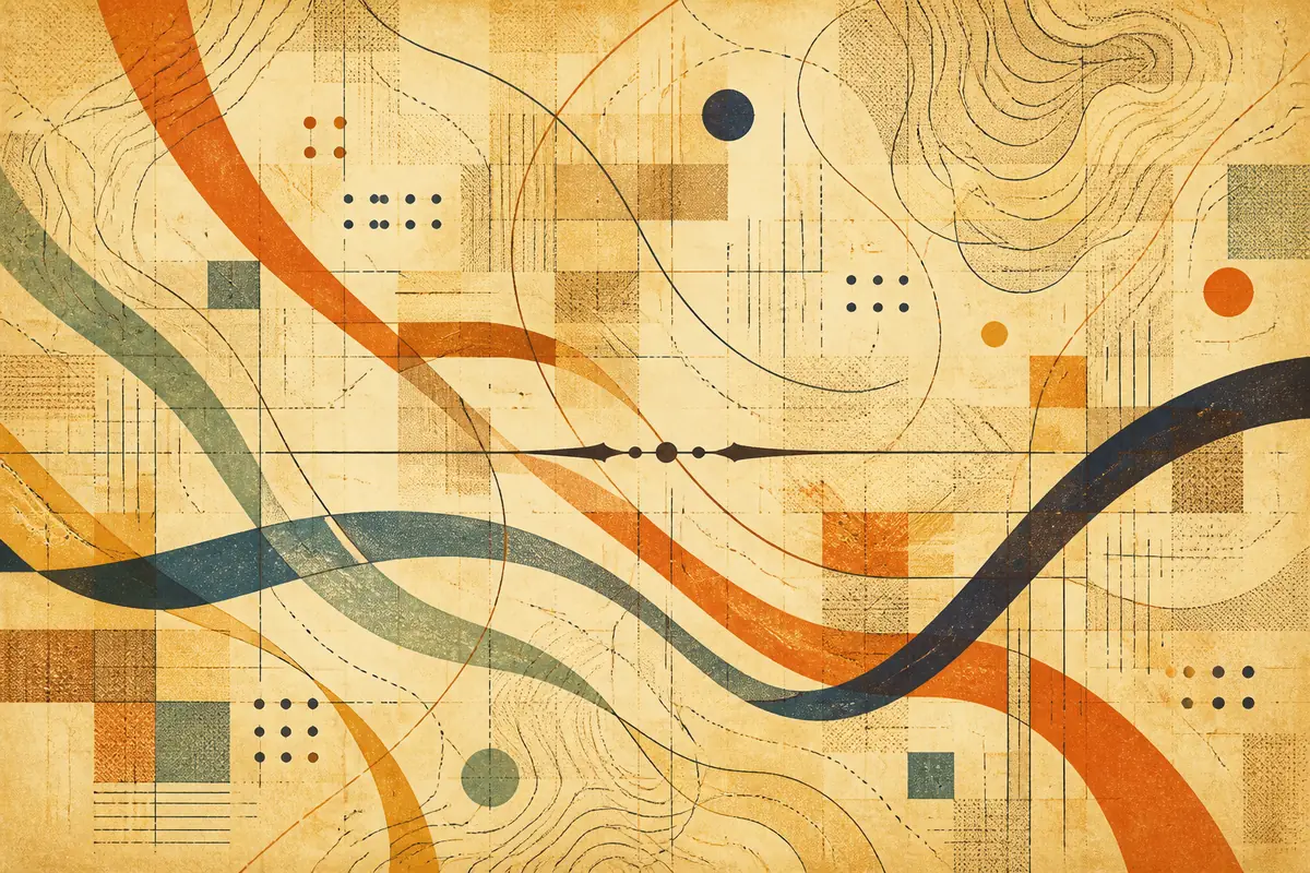 Abstract illustrated map composition for North Vancouver, Canada