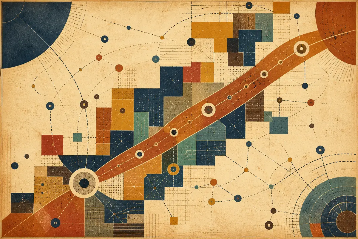 Abstract illustrated map composition for Parksville, Canada