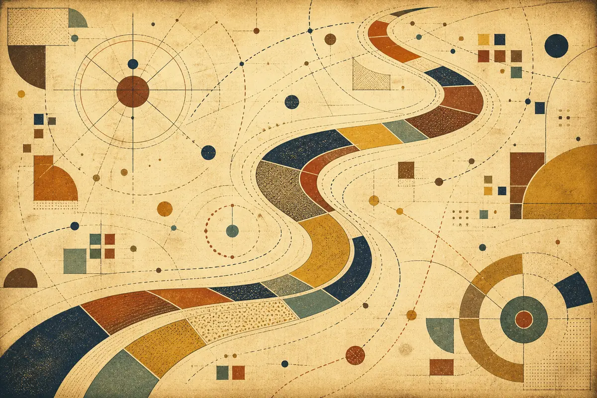Abstract illustrated map composition for Pointe-Claire, Canada