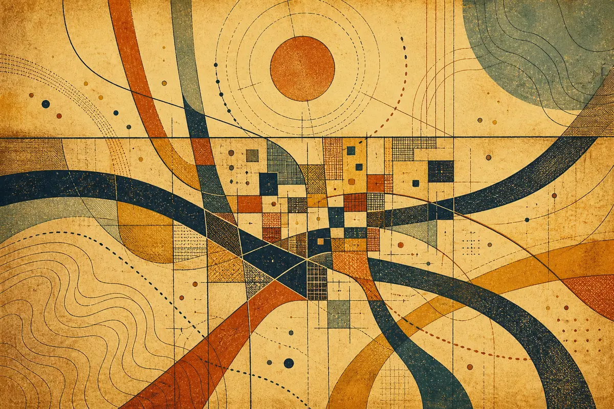 Abstract illustrated map composition for Port Coquitlam, Canada
