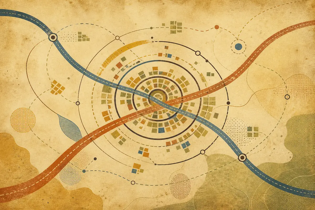 Abstract illustrated map composition for Regina, Canada