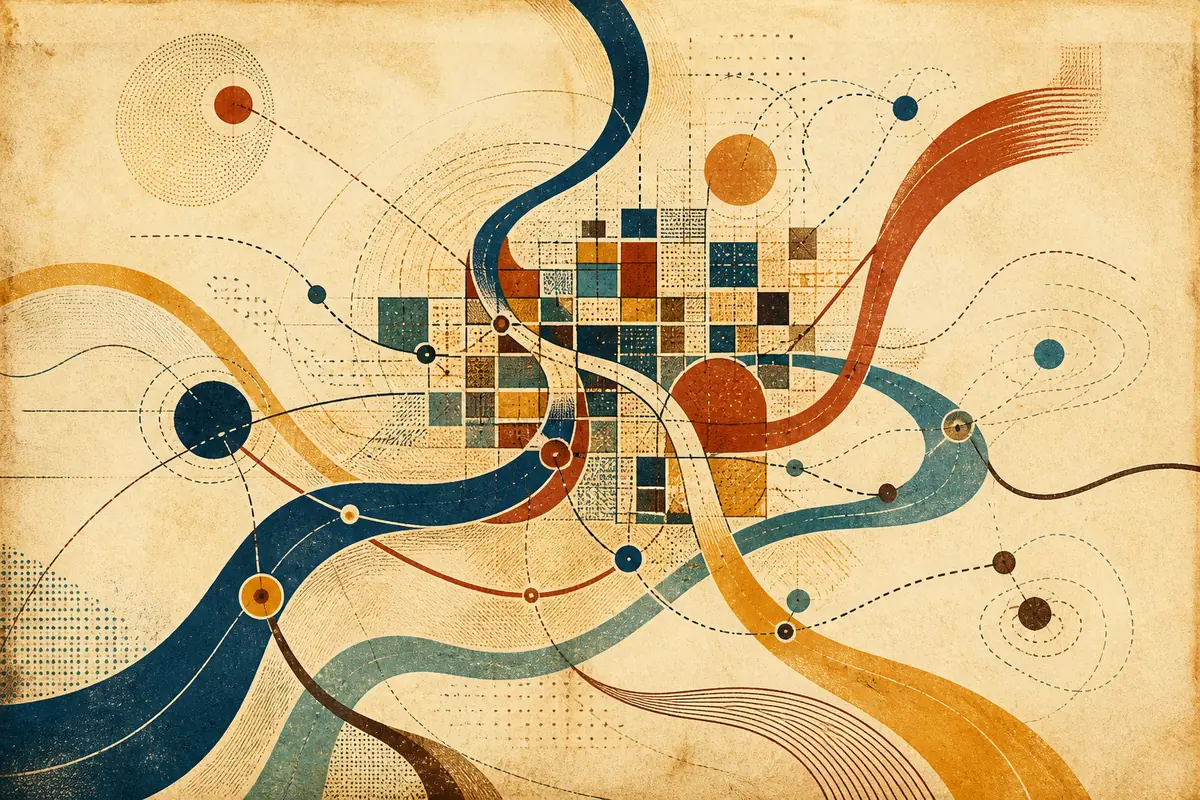 Abstract illustrated map composition for Saint-Eustache, Canada