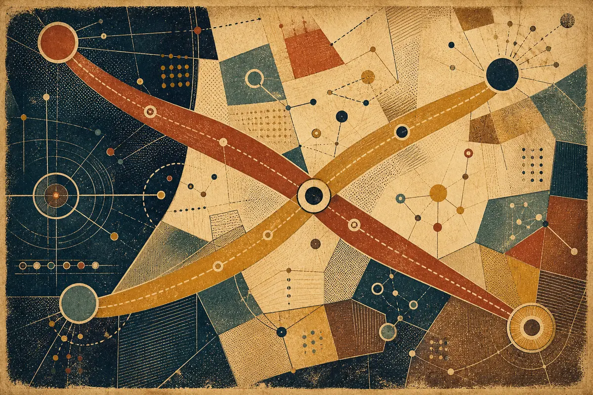 Abstract illustrated map composition for Sainte-Julie, Canada