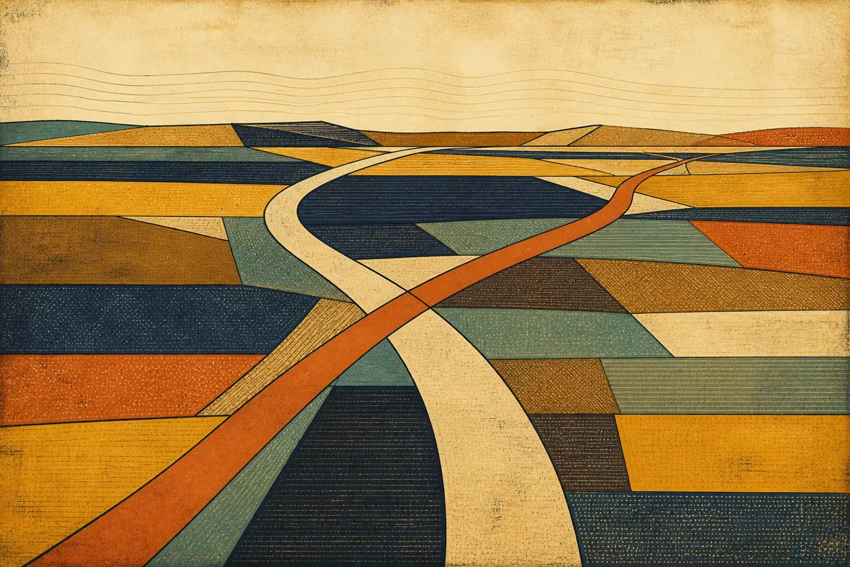 Abstract illustrated map composition for Saskatoon, Canada