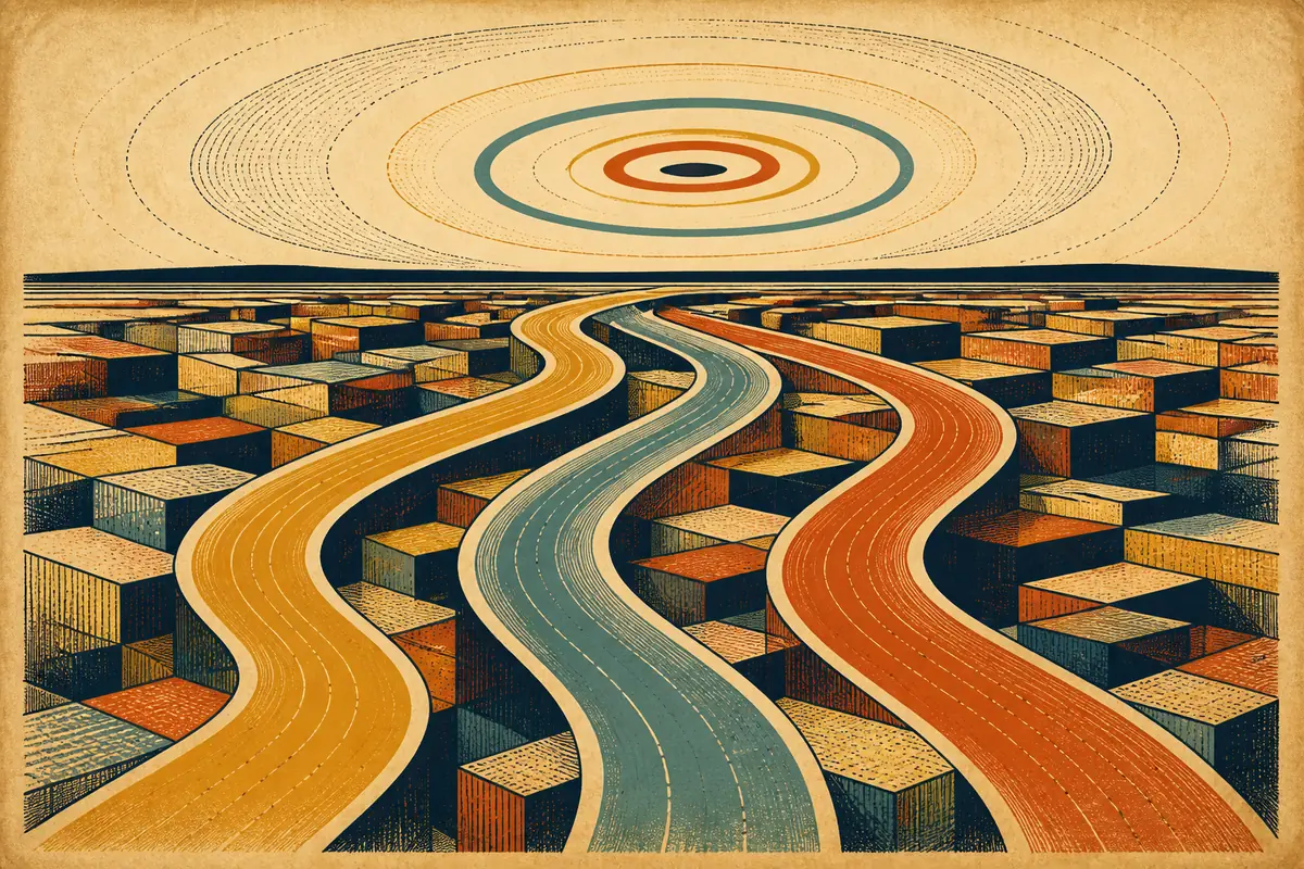 Abstract illustrated map composition for Trois-Rivieres, Canada