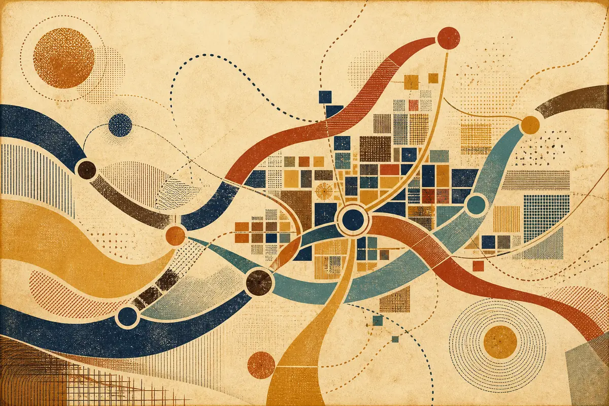Abstract illustrated map composition for Vaudreuil-Dorion, Canada
