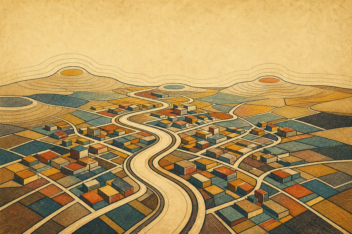 Abstract illustrated map composition for White Rock, Canada