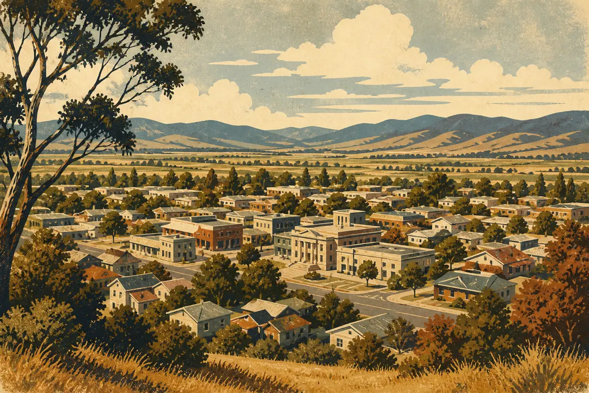 Abstract illustrated map composition for Blenheim, New Zealand