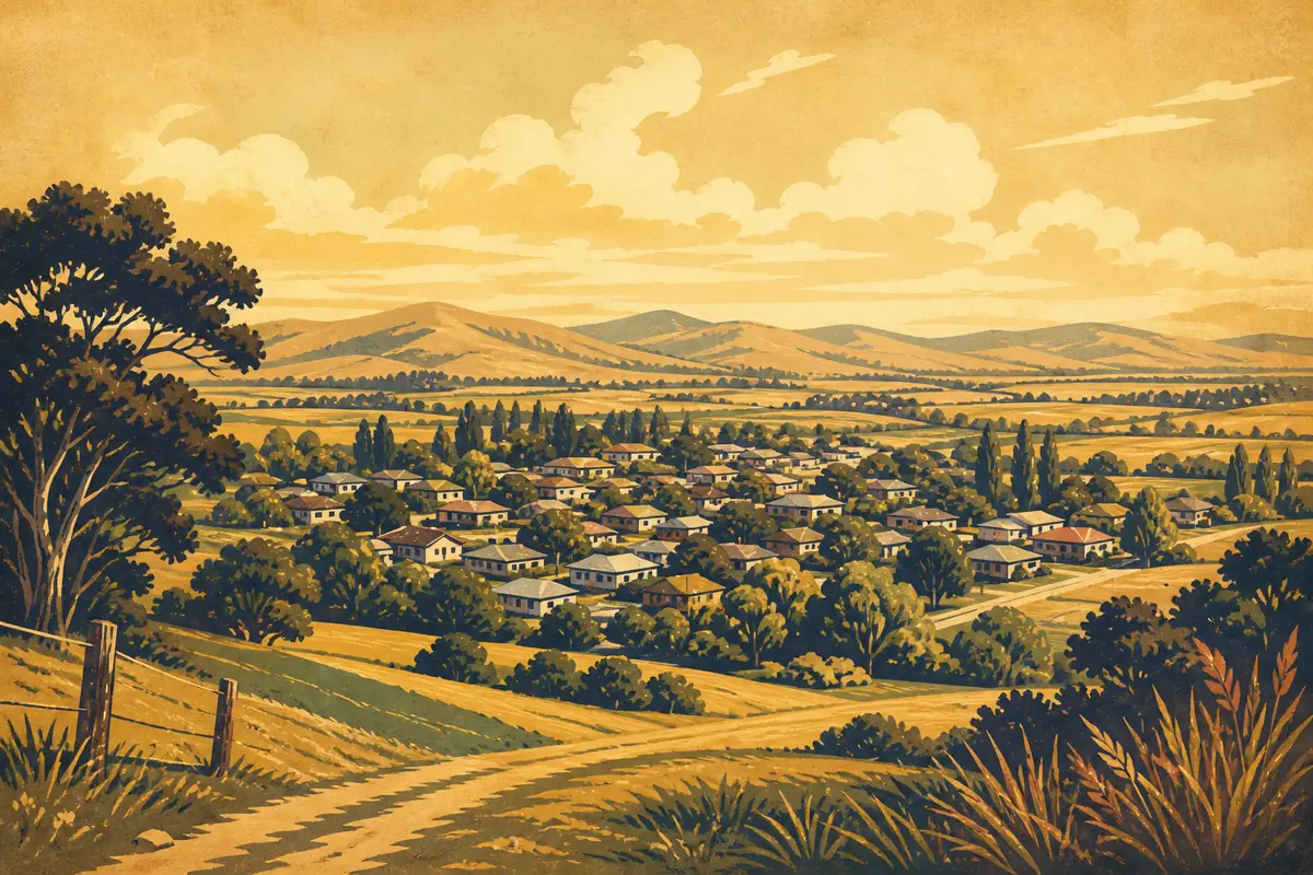 Abstract illustrated map composition for Havelock North, New Zealand
