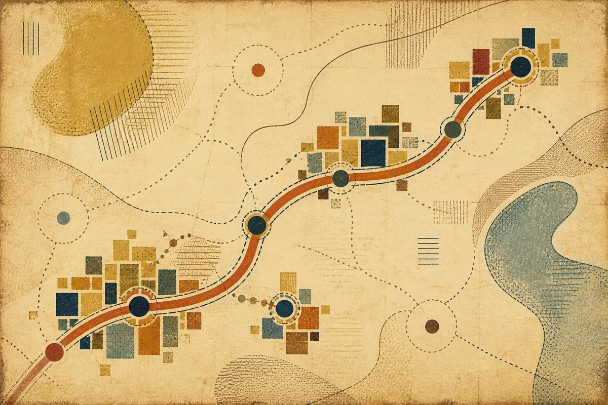 Abstract illustrated map composition for Airdrie, United Kingdom
