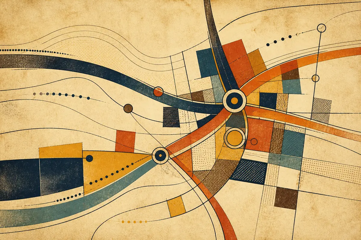 Abstract illustrated map composition for Aldershot, United Kingdom