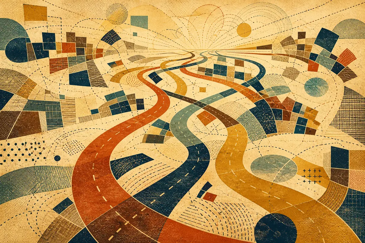Abstract illustrated map composition for Altrincham, United Kingdom